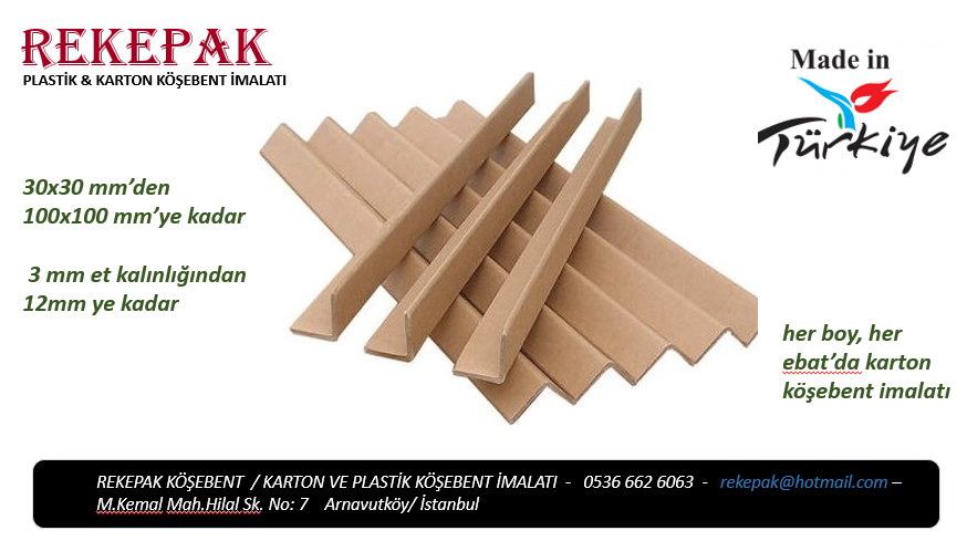 30X30X3 mm Karton Köşebent -imalat -üretim ve fiyatları